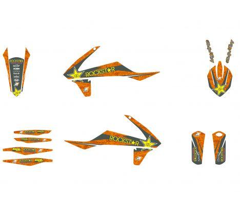 KTM SX/SXF 16-18, EXC 16-19 ROCKSTAR ENERGY FULL DECAL KIT, BLACKBIRD