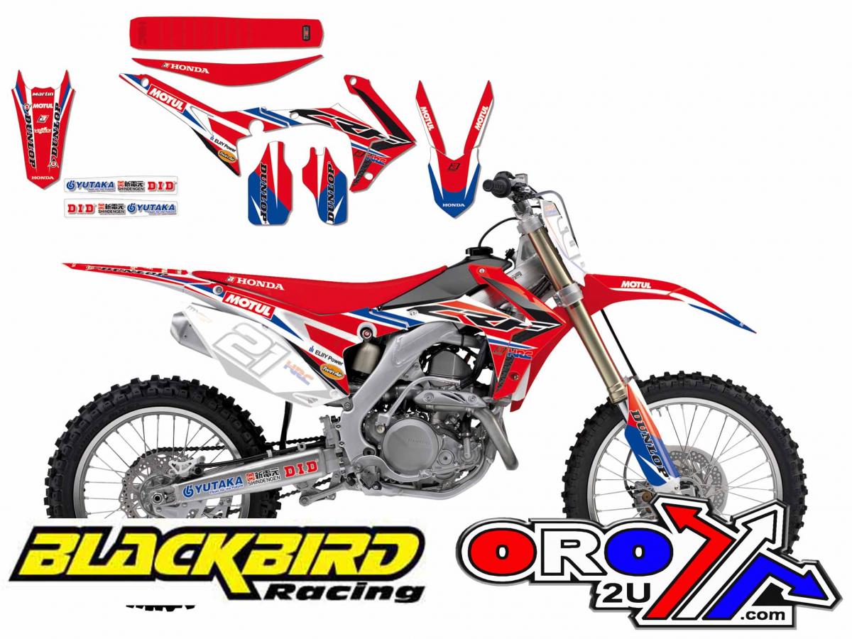 HONDA CRF250R 2014-2017, CRF450R 2013-2016 HRC FULL DECAL KIT, BLACKBIRD