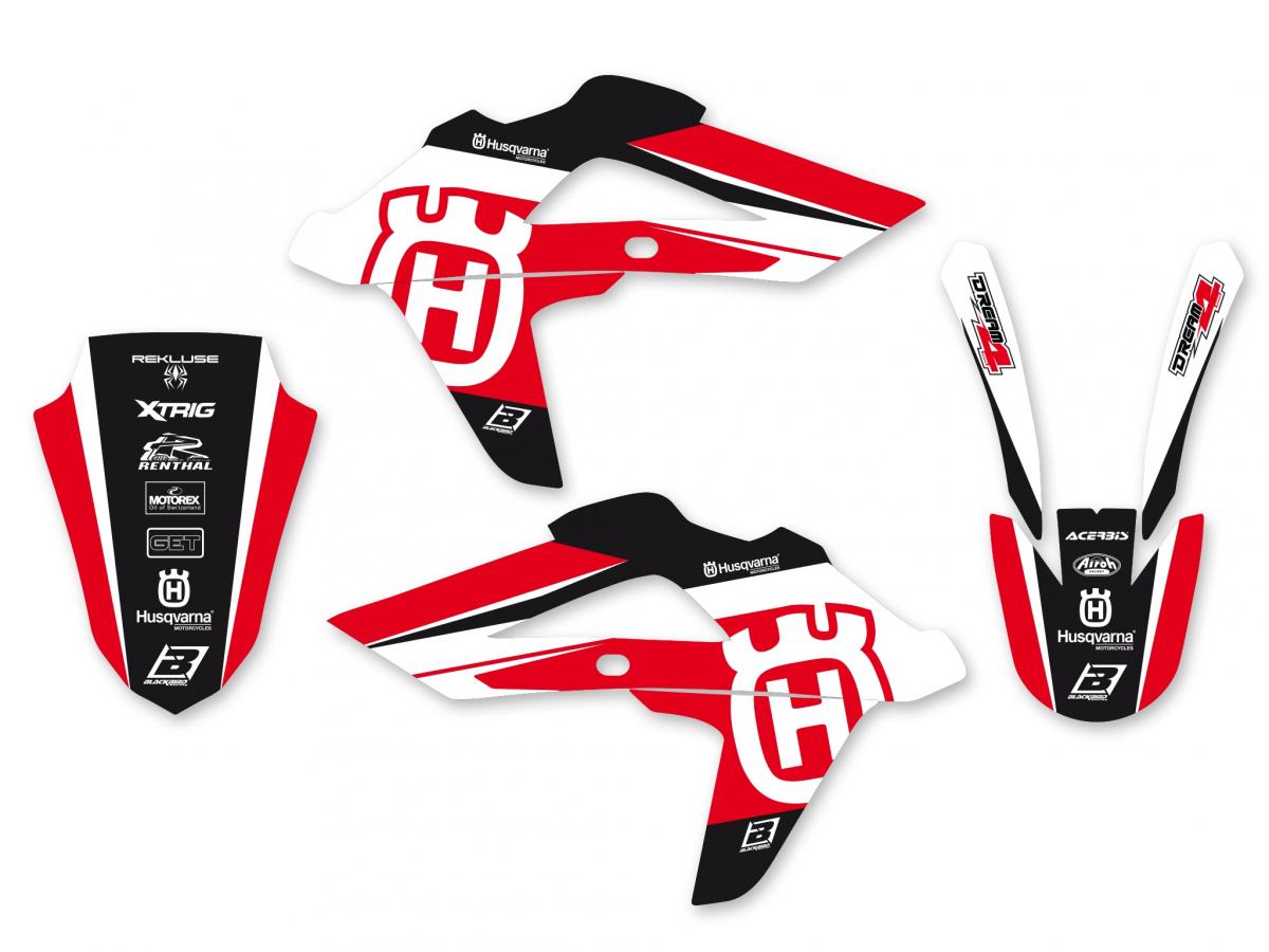 HUSQVARNA CR/WR 125 2009-2013, TC/TE 250 2008-2013 DREAM 4 RED DECAL KIT