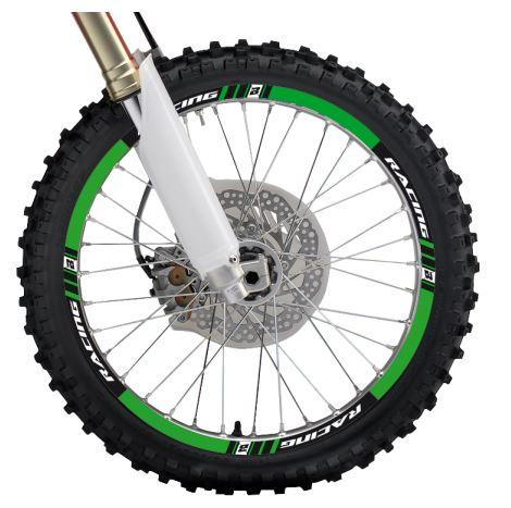 RIM STICKERS GREEN RACING can be applied on 17'', 18'', 19'' and 21'' rims