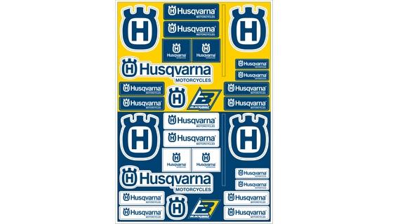 HUSQVARNA LOGO STICKER SHEET, PRE-CUT