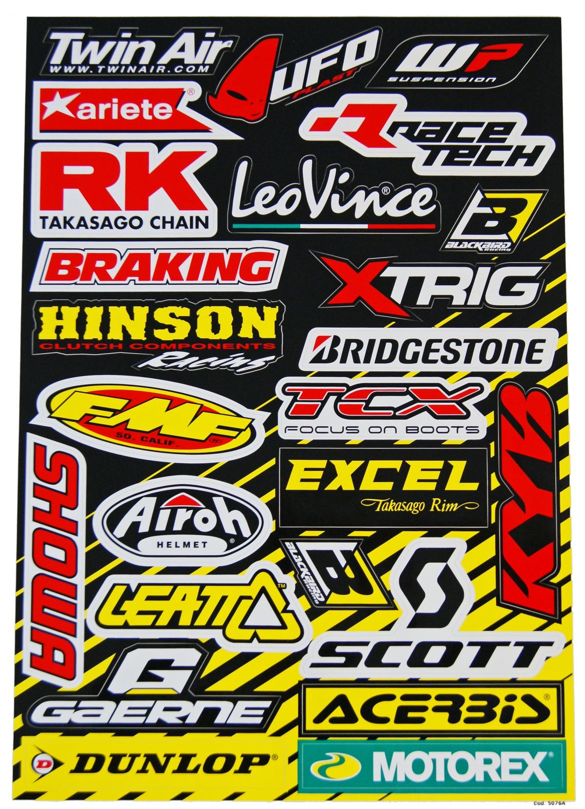 MOTORCYCLE LOGO STICKER SHEET