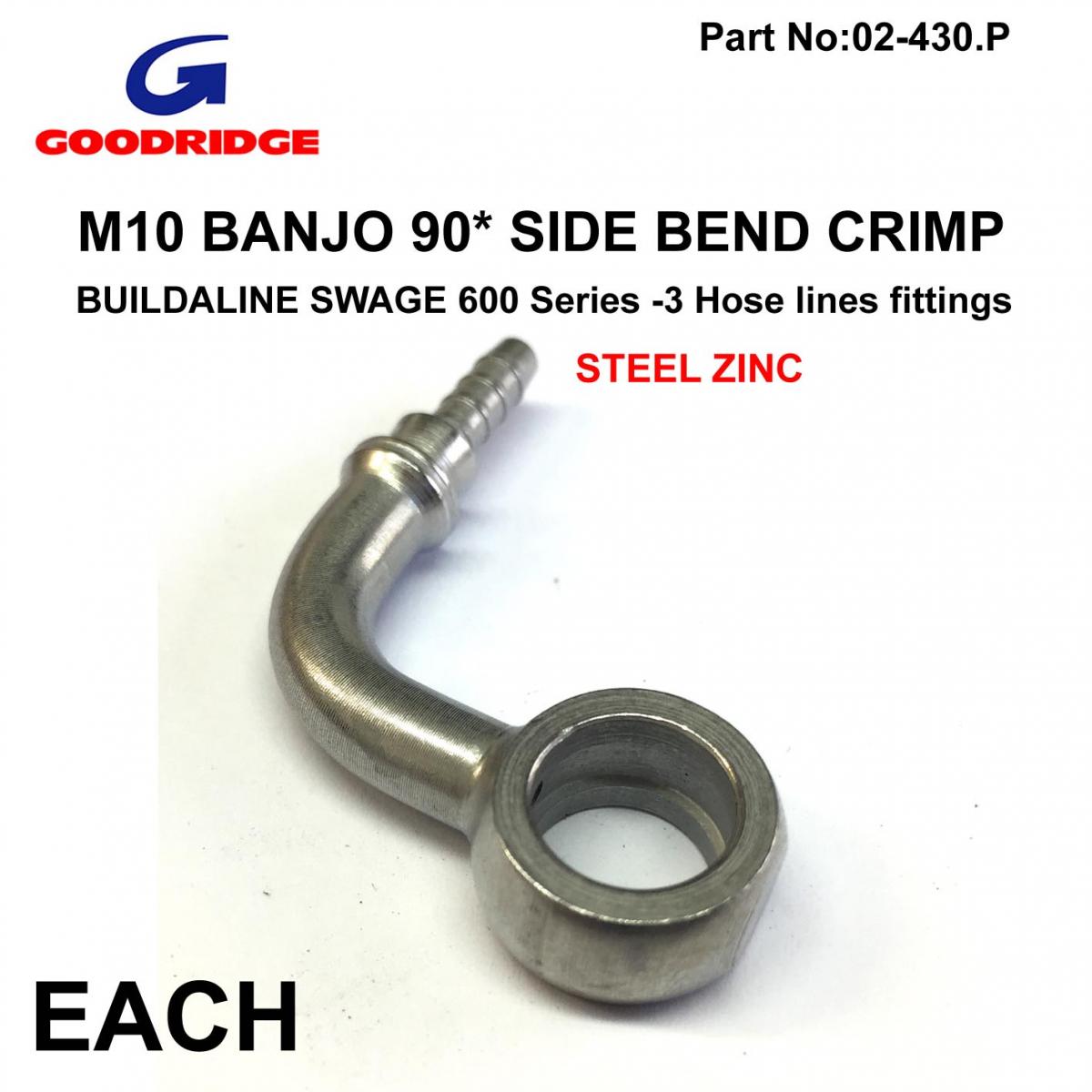 BANJO 90* SIDE EX SWAGE PLATED, BUILDALINE 600 Series -3, GOODRIDGE S5099S-03Z1