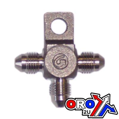 T-FITTING WITH LUG 3/8UNF, GOODRIDGE SWAGE 600 Series -3, 3-WAY FITTING
