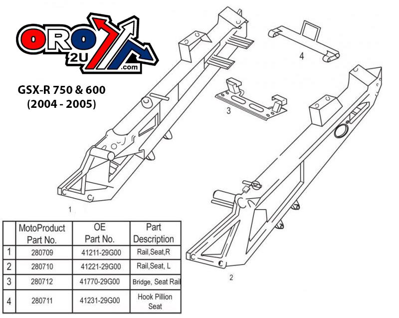 SUB FRAME KIT SUZUKI GSX-R 600 2004-2005, GSX-R 750 2004-2005