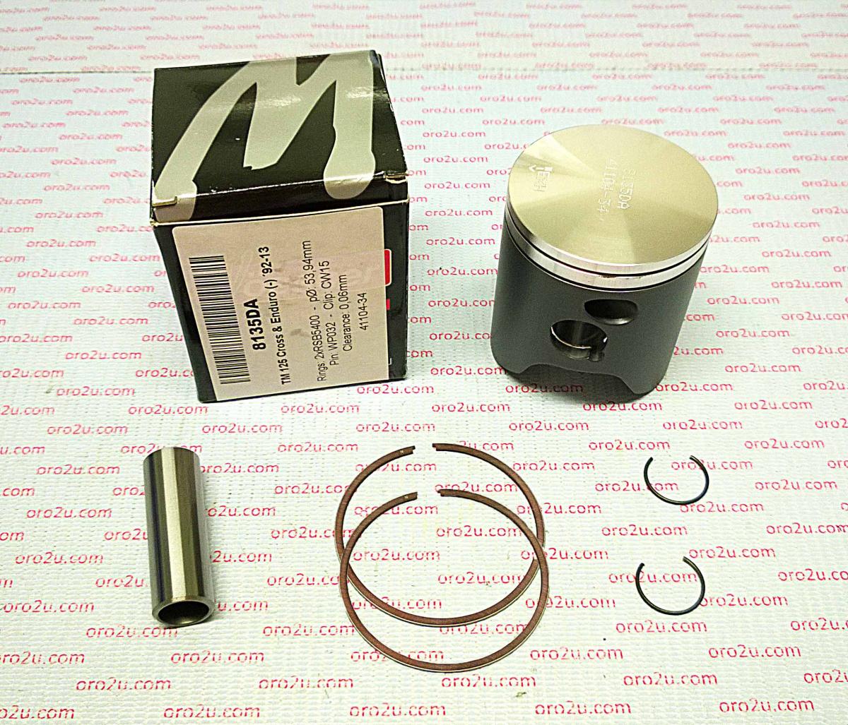 WOSSNER FORGED PISTON KIT 53.95mm TM EN/MX125 92-13, CROSS/ENDIURO 125 92-19