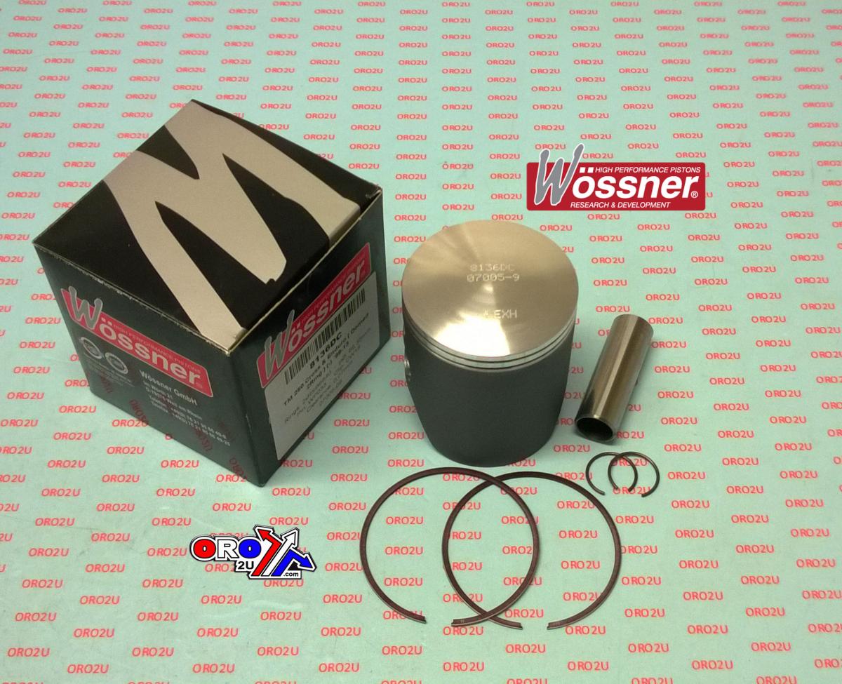 WOSSNER 66.36mm PISTON KIT B, TM EN/MX250 1999-2016 DOMED, TWIN RING