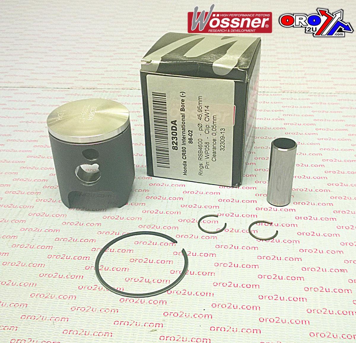 PISTON KIT 86-02 CR80 46mm FORGE WOSSNER 8230DA