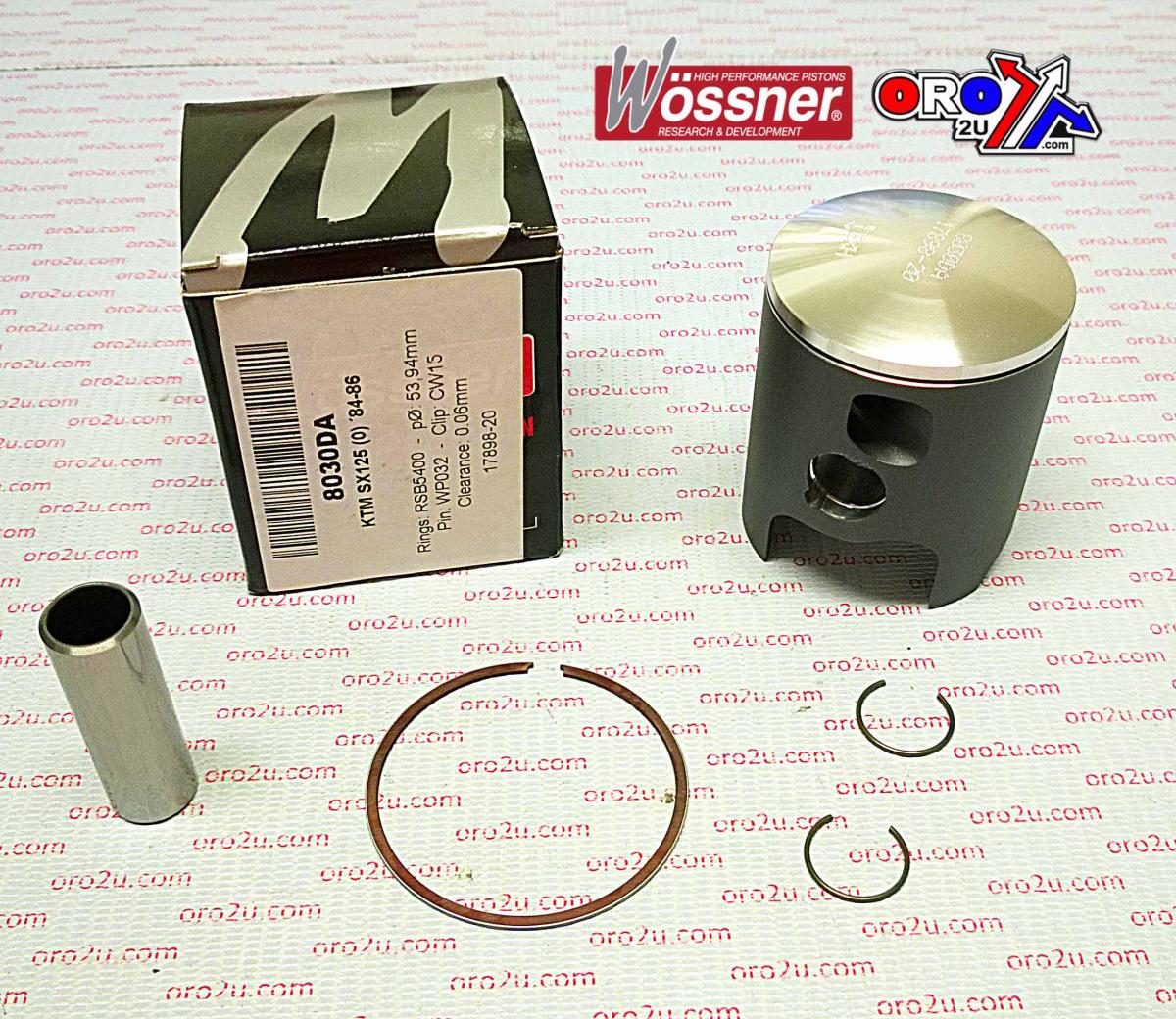 WOSSNER 54.44mm FORGED PISTON KIT KTM SX 125 1984-1986