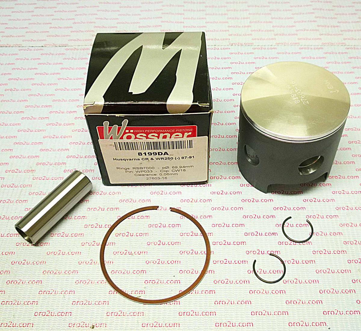 WOSSNER 69.96mm PISTON KIT C. HUSQVARNA CR250 87-91, WR250 87-91