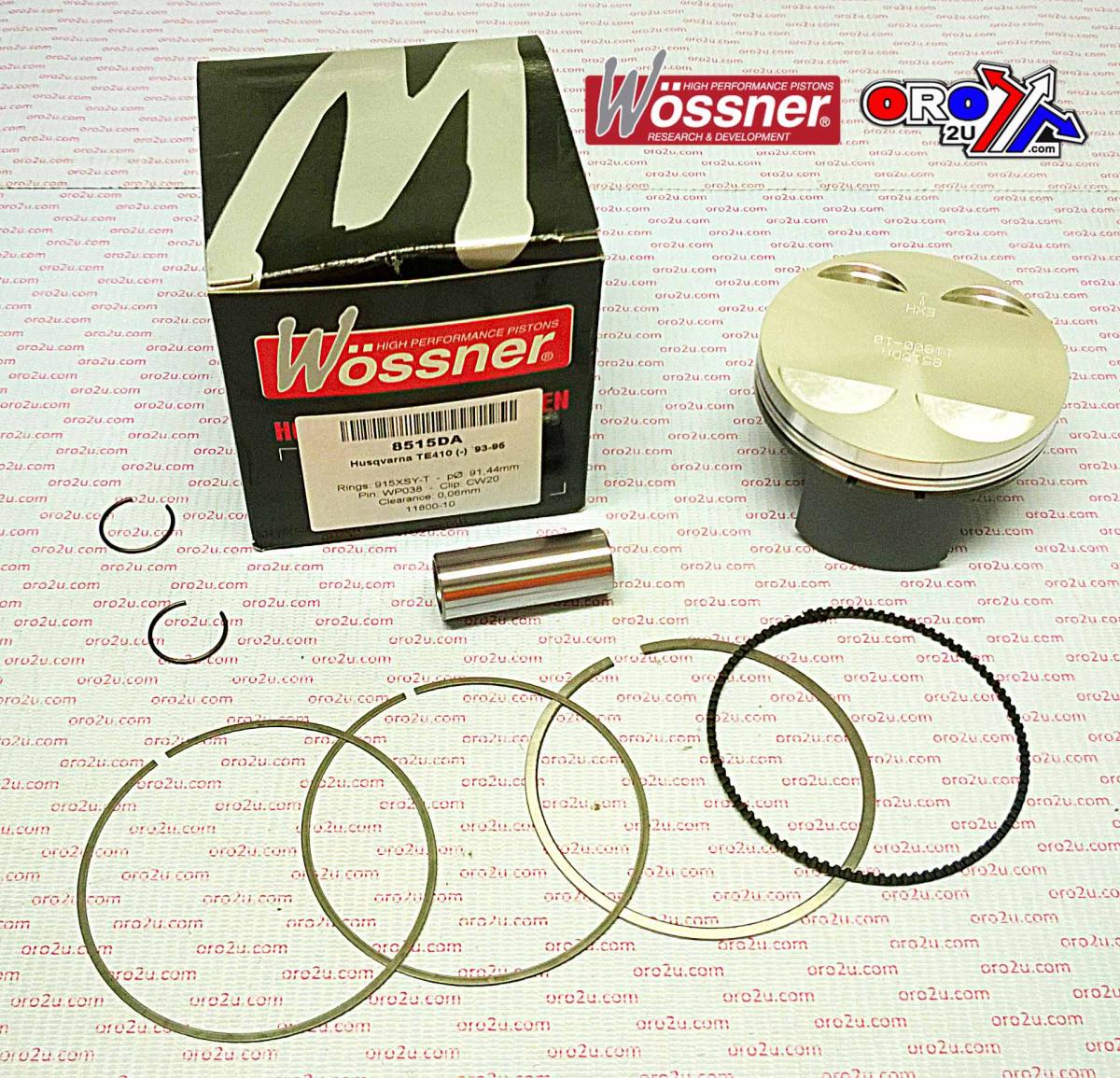 PISTON KIT B 96-98 TE410 91.50 WOSSNER 8514DB HUSQVARNA