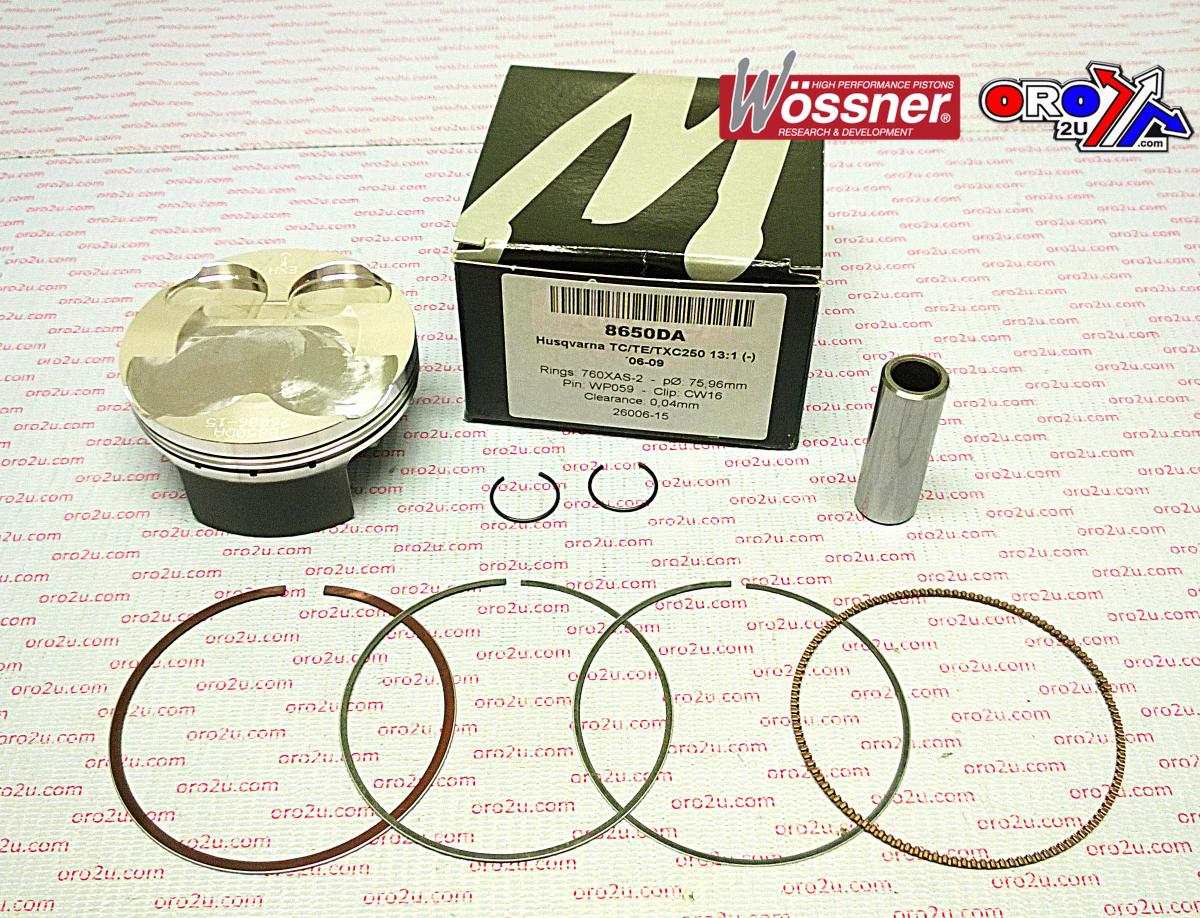 PISTON KIT 06-9 TC TE250 76.00 WOSSNER 8650DC HUSQVARAN