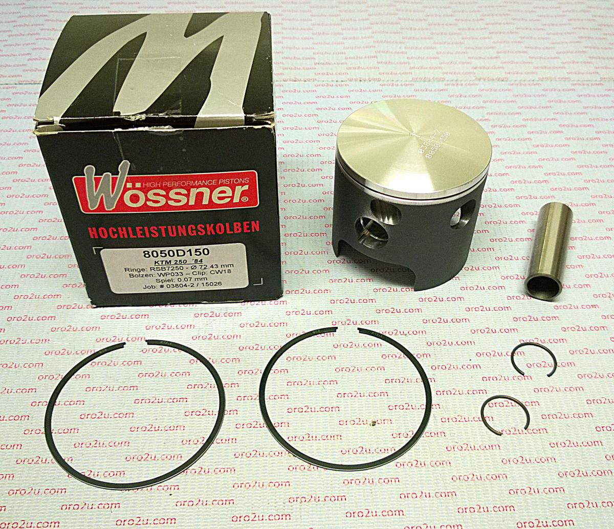 WOSSNER 72.5mm PISTON KIT KTM GS240 1985-1988, GS250 1984, MX250 1984