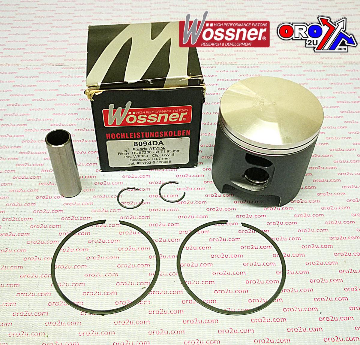 PISTON KIT POLARIS 250 73.00 FORGED WOSSNER 8094D100
