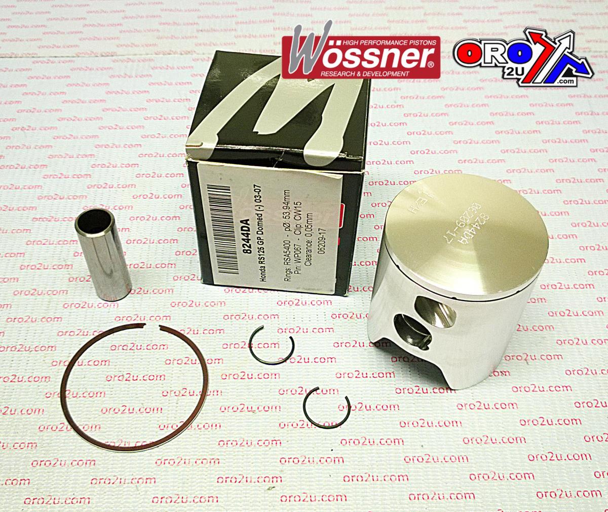 PISTON KIT RS125 GP DOMED 54.0 FORGED WOSSNER 8244DC