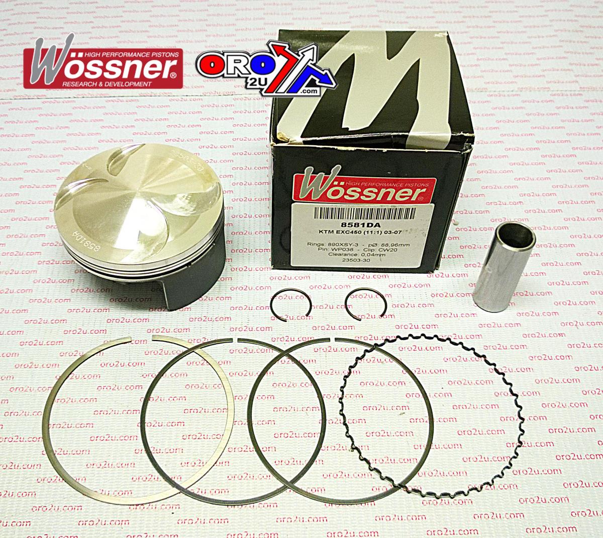 PISTON KIT 02-07 KTM EXC450 89 WOSSNER WOSSNER 8581DC