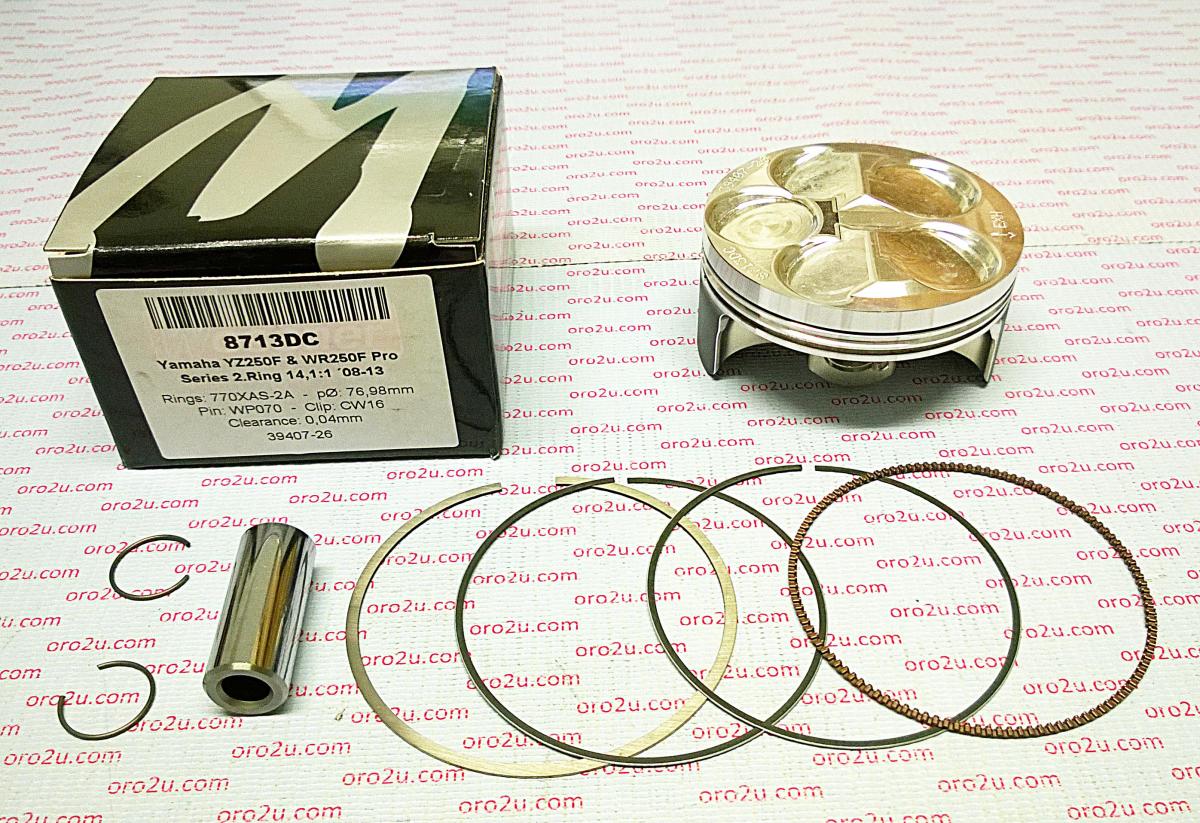 WOSSNER 80mm PISTON KIT YAMAHA WR250F 2008-2014, YZ250F 2008-2013, 2-RING