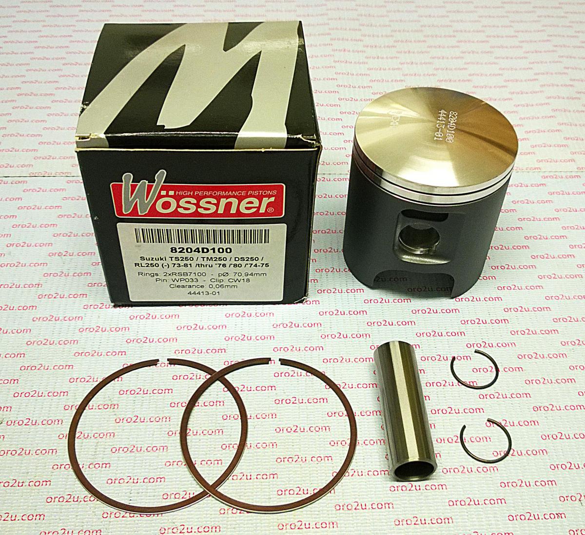 PISTON KIT 84-85 TS250 72.00 FORGED WOSSNER 8204D200
