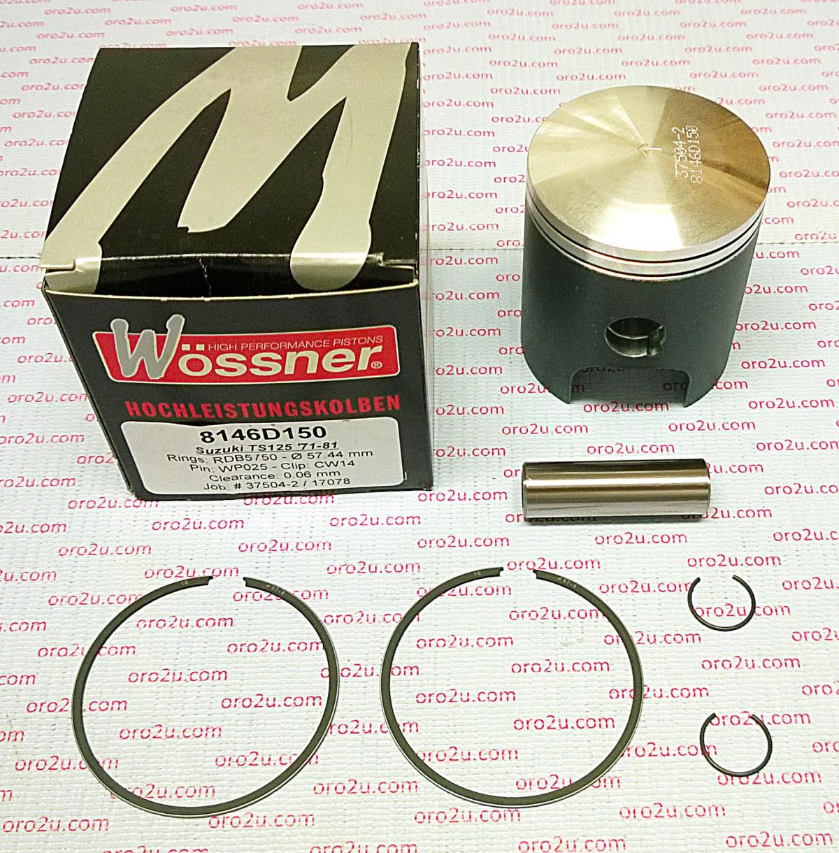 WOSSNER 57mm FORGED PISTON KIT SUZUKI TS125 1971-1989