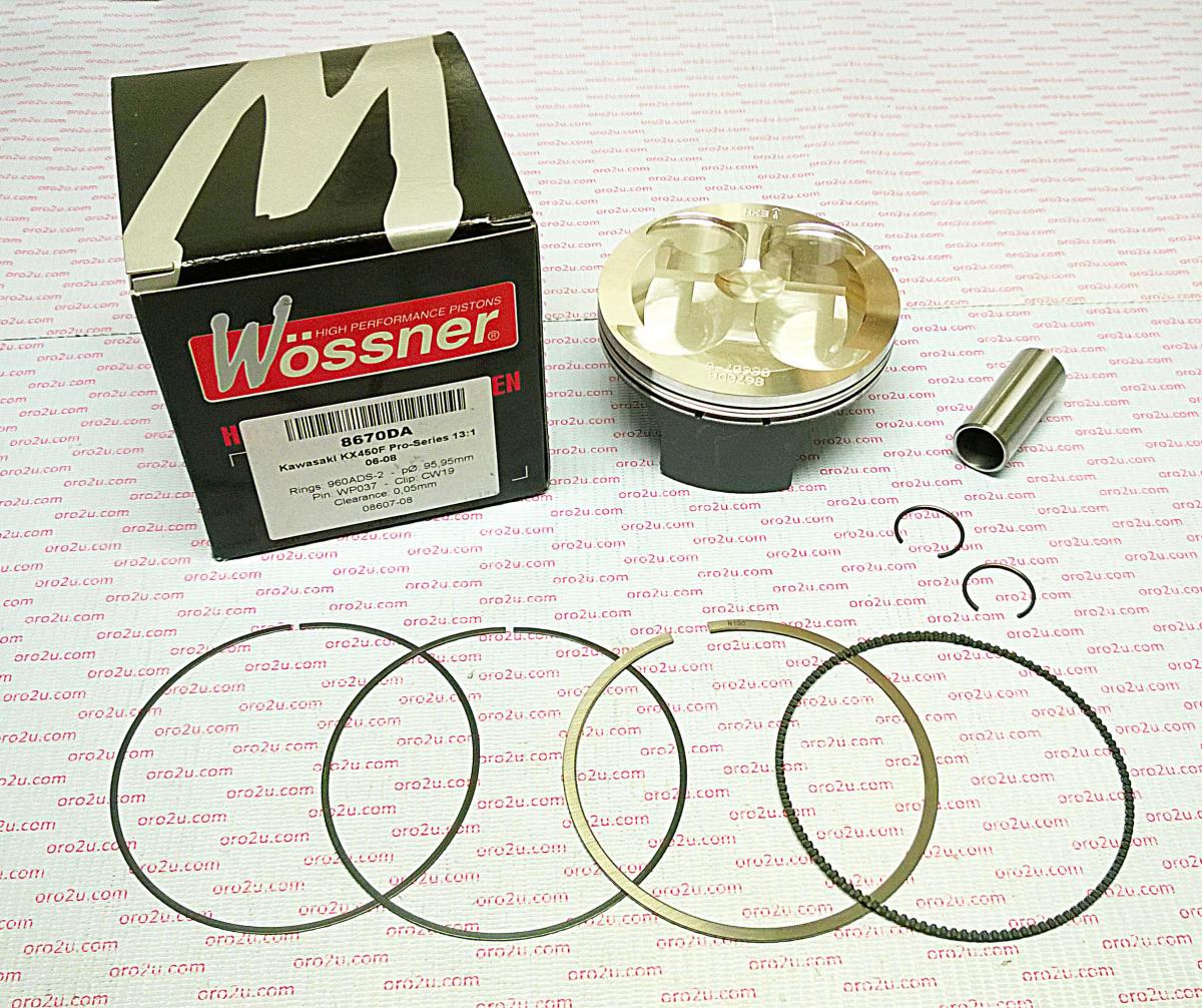 WOSSNER 96mm HC FORGED PISTON KIT B, KAWASAKI KX450F 2005-2008