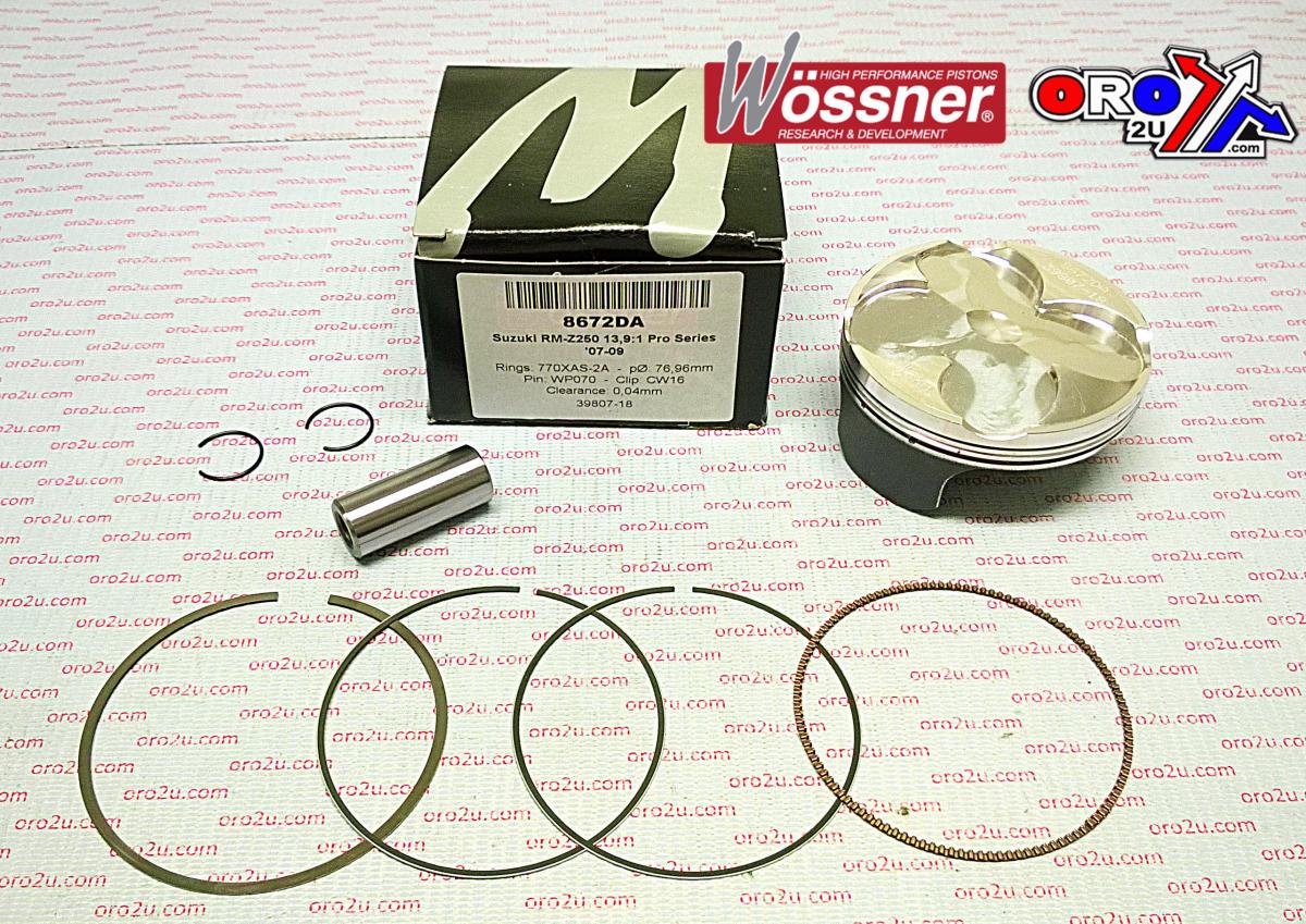 PISTON KIT 07-09 RMZ250 HC 77 FORGED WOSSNER 8672DA