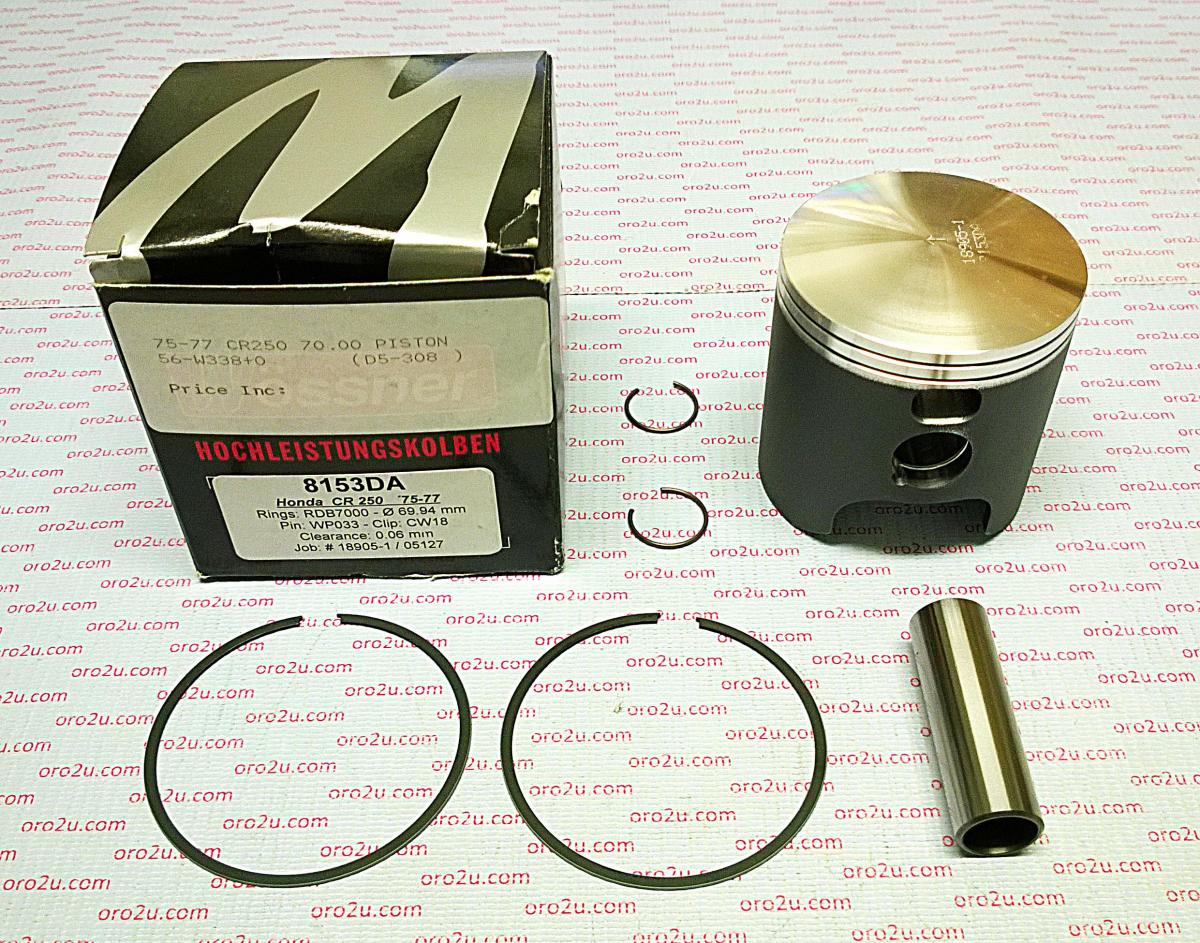 PISTON KIT 75-77 CR250 71.50 WOSSNER FORGED 8153D150