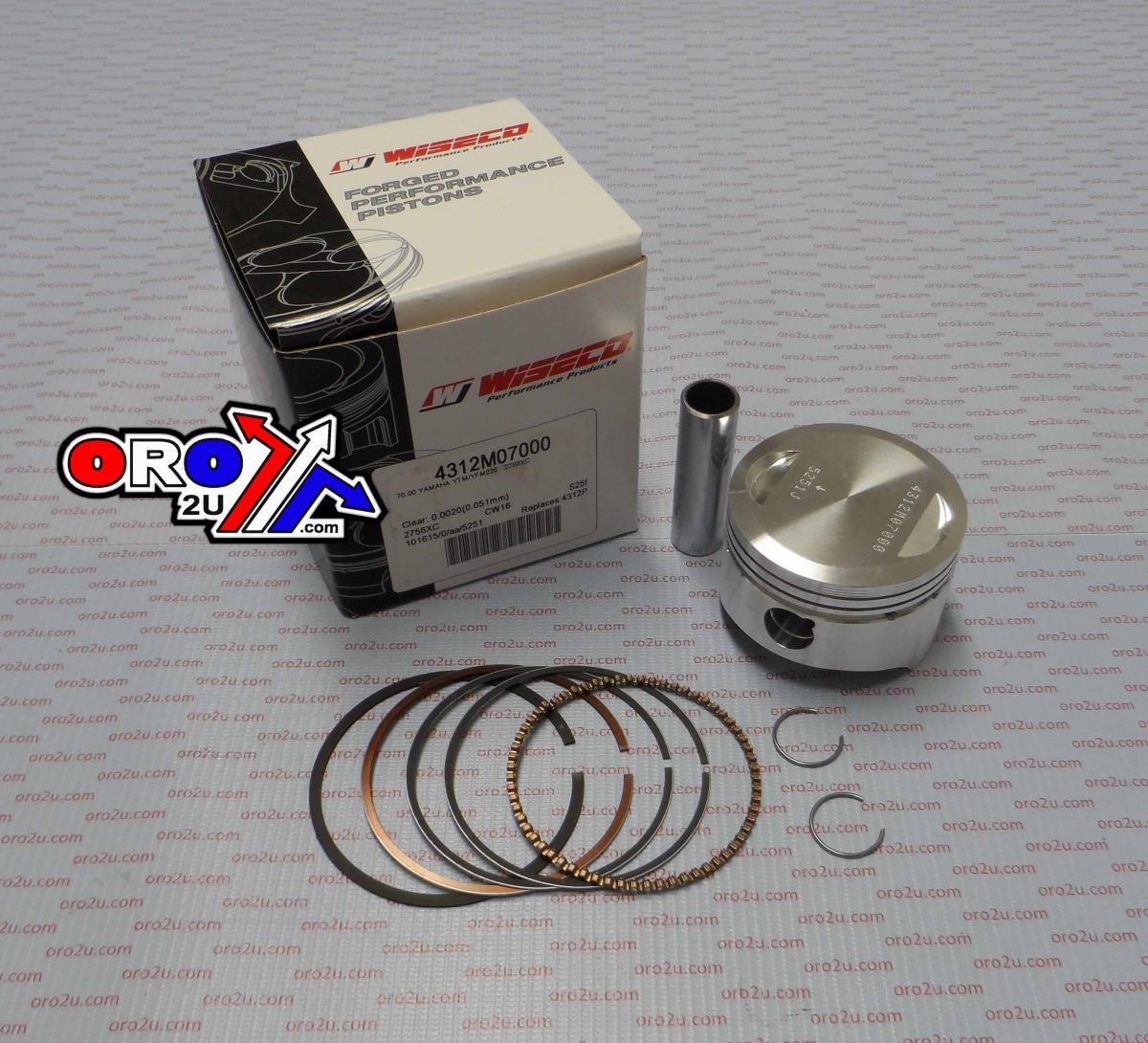 WISECO 70mm PISTON KIT YAMAHA YTM225 1984-1988, YFM225 1987-1988