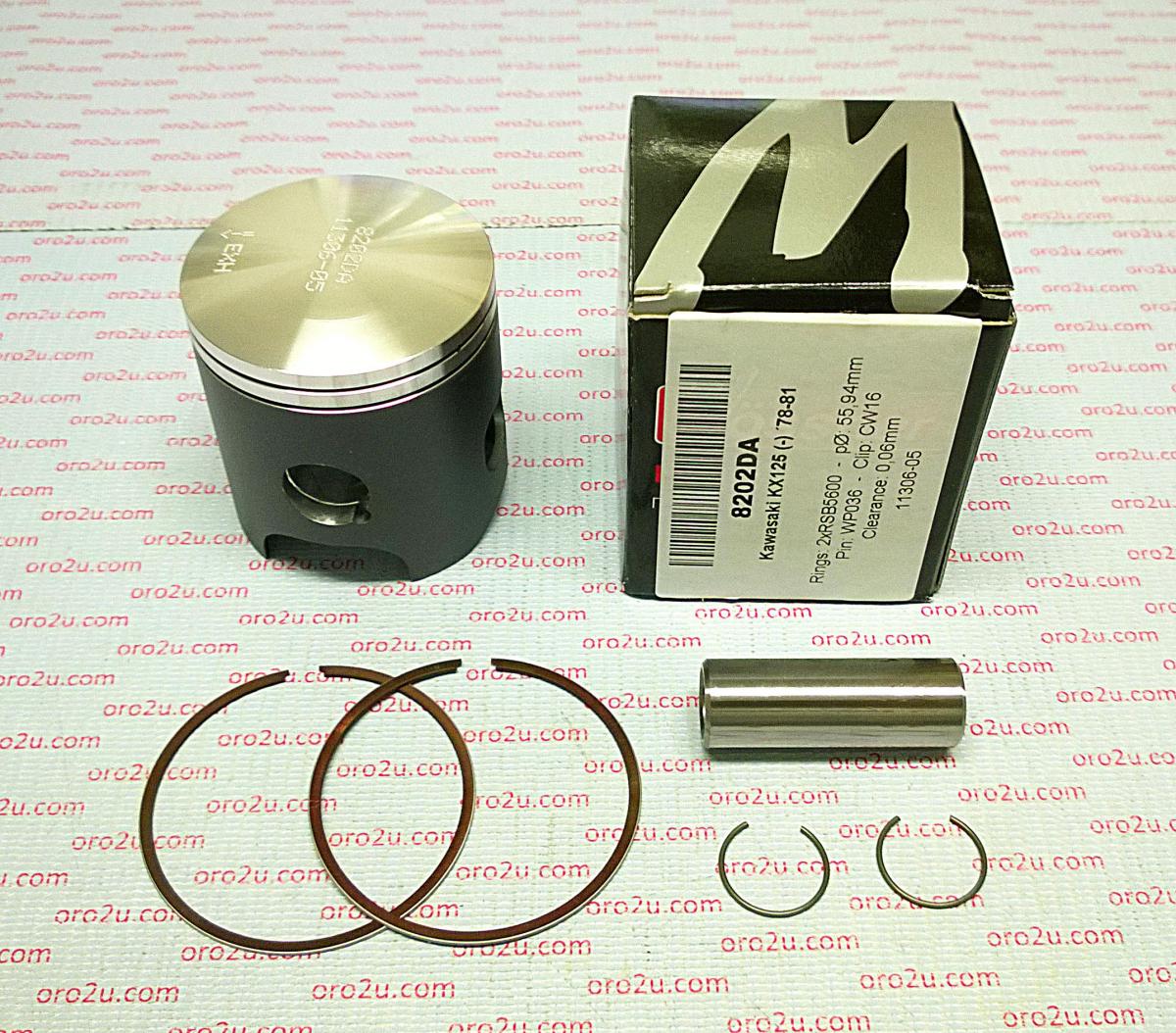 PISTON KIT 78-81 KX125 56.00 FORGED WOSSNER 8202DA