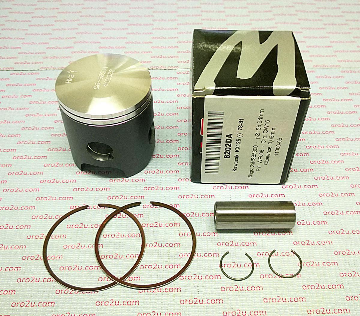 PISTON KIT 78-81 KX125 56.50 FORGED WOSSNER 8202D050
