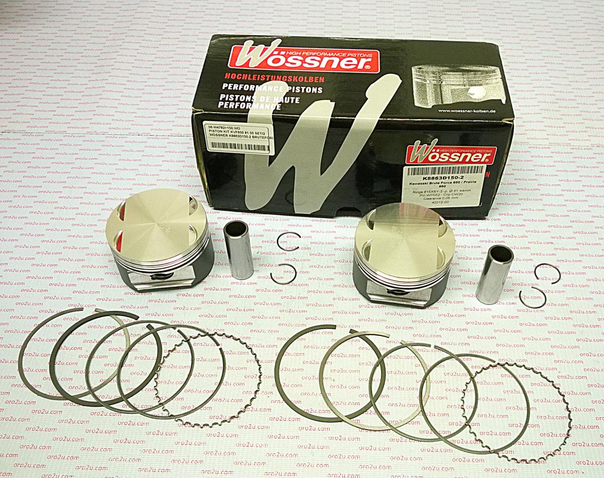 WOSSNER 82mm PAIR PISTON KITS KAWASAKI KVF650 05-13, ARCTIC CAT V-TWIN 04-07