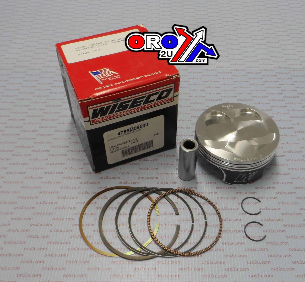WISECO 95mm PISTON KIT HC YAM YZ450F 03-09, WR450F 03-09, GAS GAS EC450F 13-15
