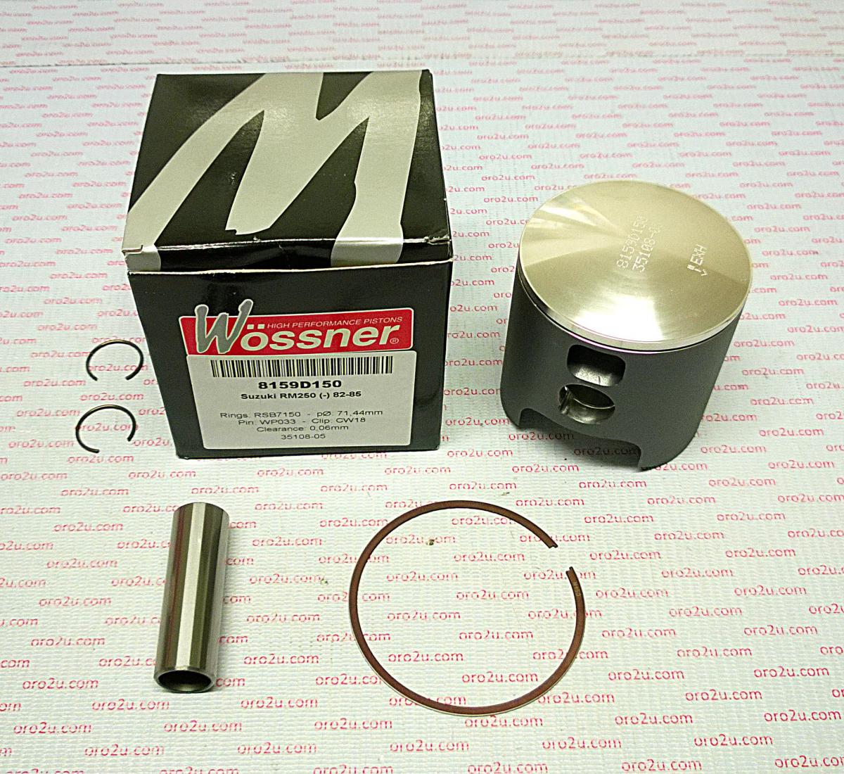 PISTON KIT 82-85 RM250 70.00 FORGED WOSSNER 8159DA