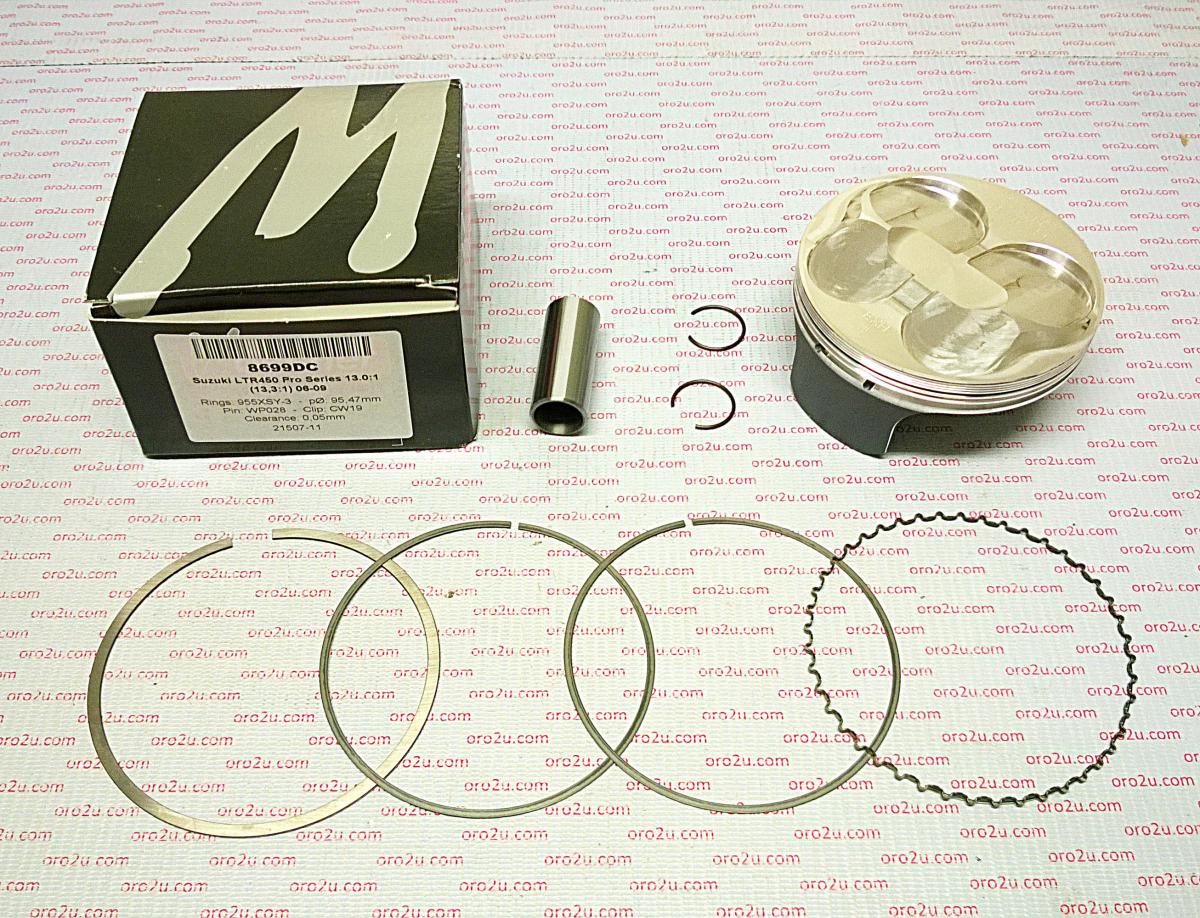 WOSSNER 95.5mm HC PISTON KIT C, SUZUKI LT-R450 06-09, 13.3:1 COMP