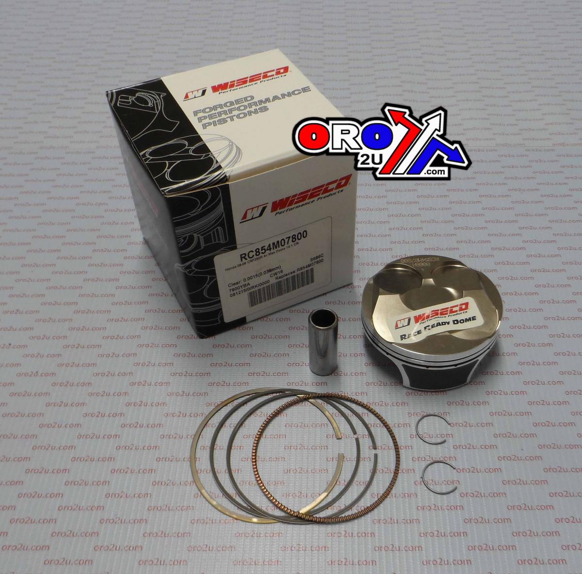 WISECO 78mm PISTON KIT A, HONDA CRF250R 2008-2009, RACERS CHOICE, 14:1 Comp