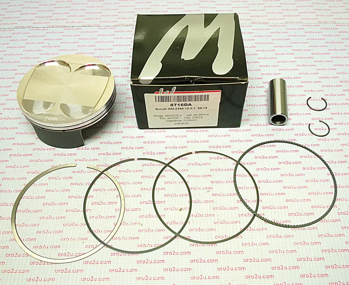 PISTON KIT 08-12 RMZ450 96mm WOSSNER 8716DB SUZUKI FORGED
