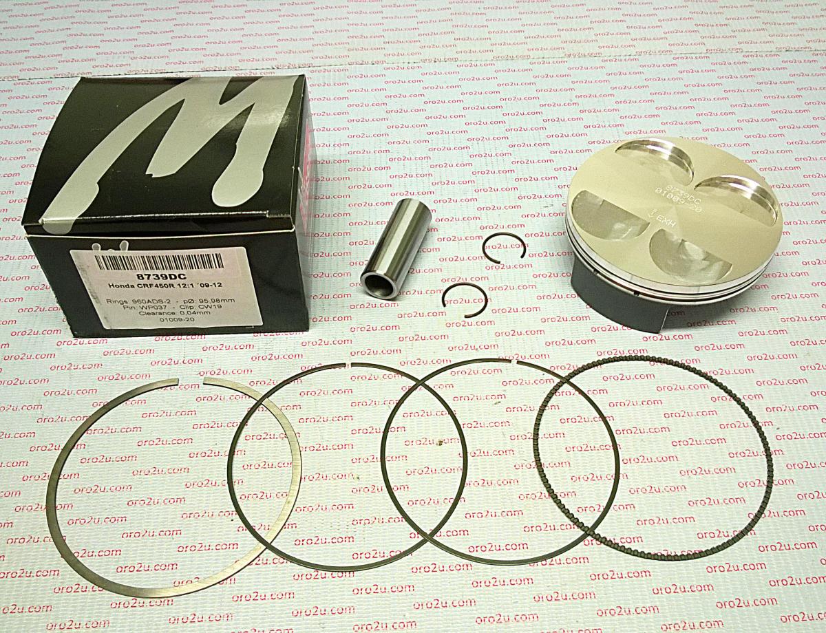 PISTON KIT 09-12 CRF450R 96.00 WOSSNER 8739DA HONDA FORGED