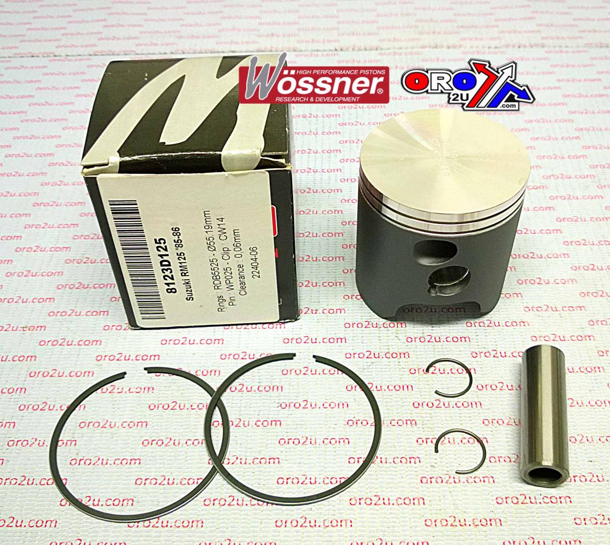 WOSSNER 55.25mm PISTON KIT SUZUKI RM125 1985-1986