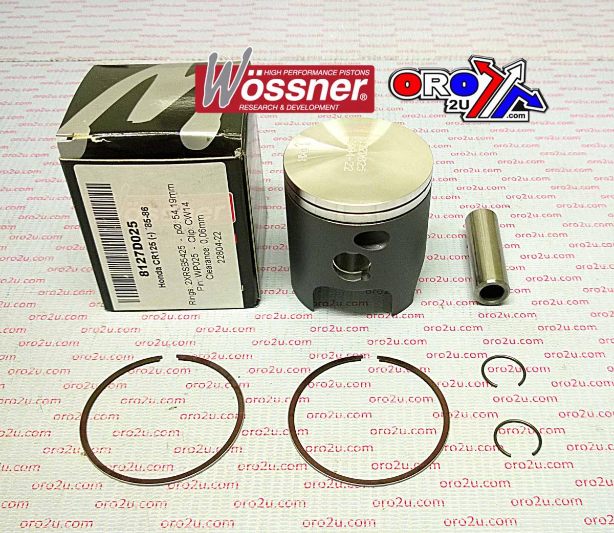 PISTON KIT 85-86 CR125 54.25 WOSSNER 8127D025 HONDA MX