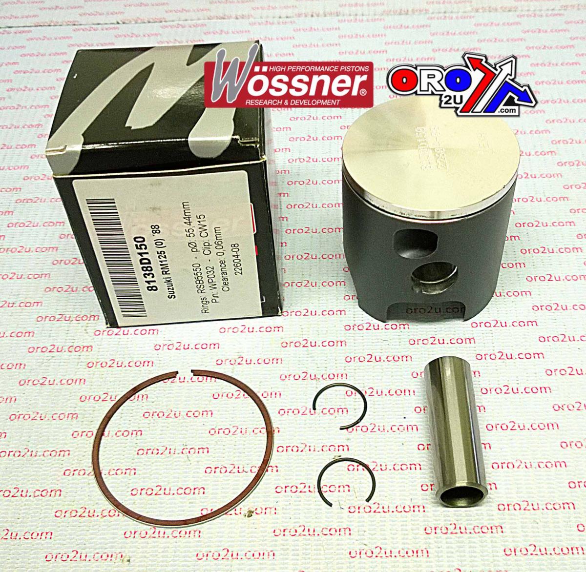 PISTON KIT 1988 RM125 54.50 WOSSNER 8138D050 SUZUKI MX
