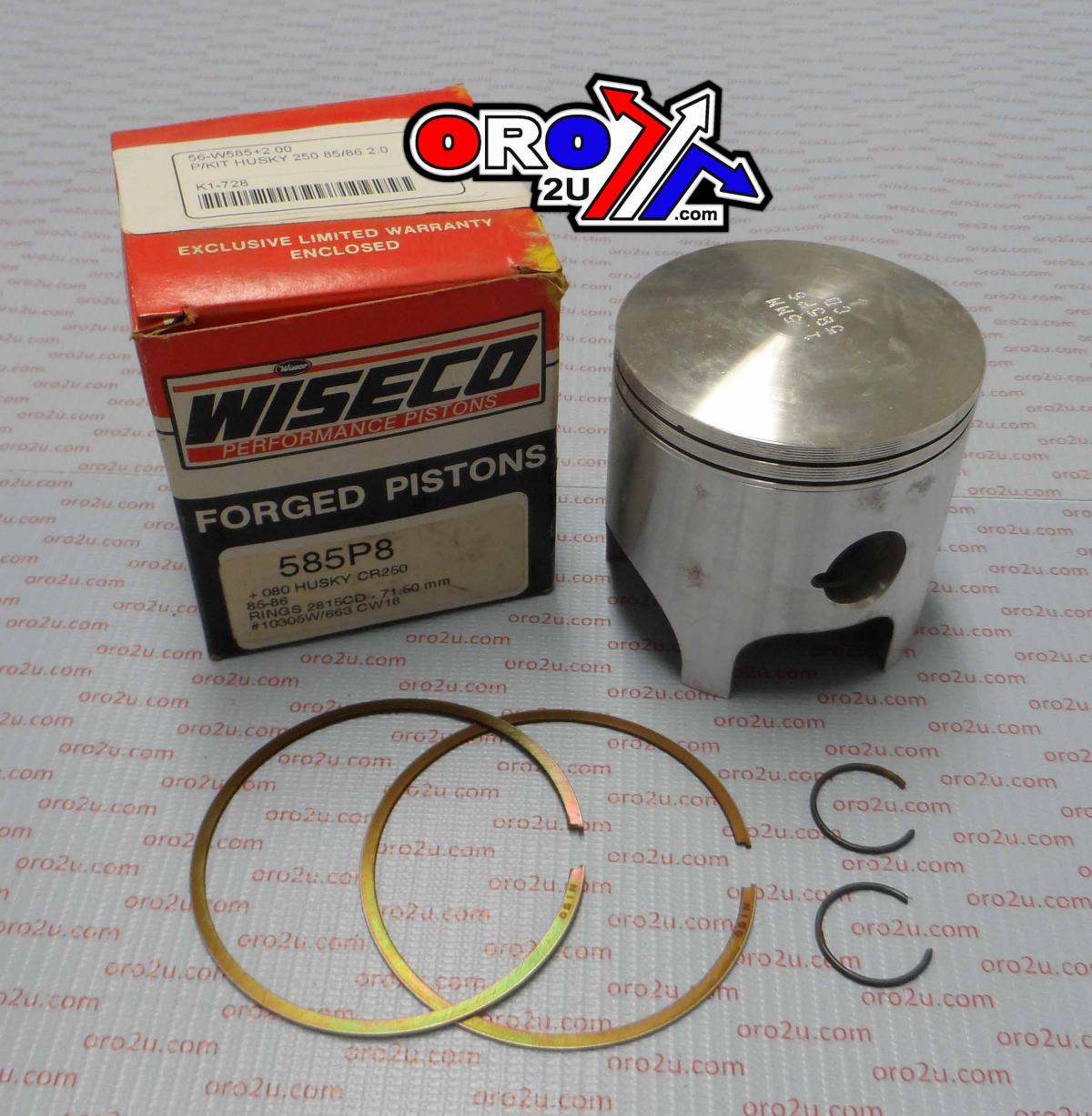 WISECO +2mm PISTON KIT HUSQVARNA CR250 1985-1986, WR250 1985-1986