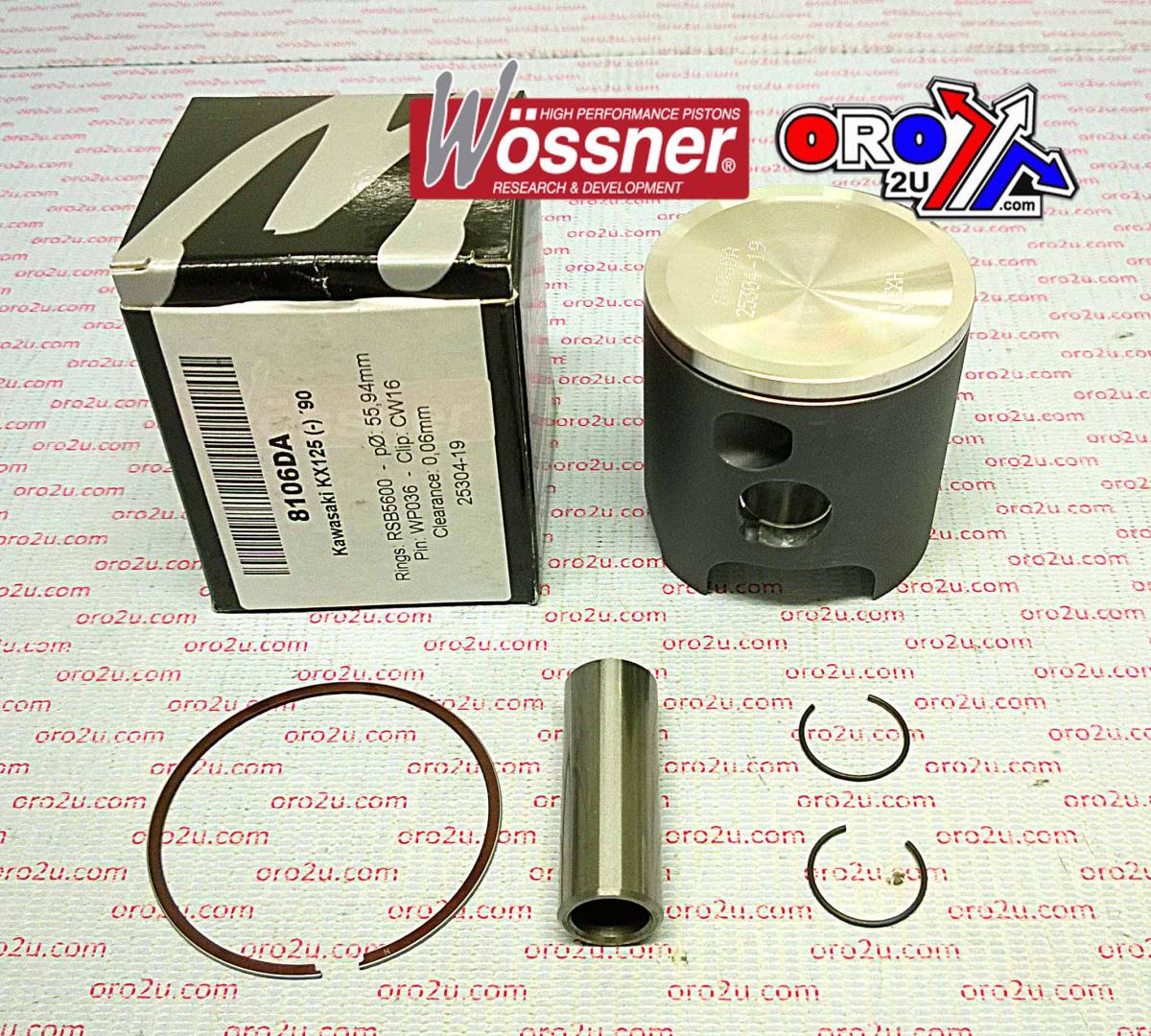 PISTON KIT 1990 KX125 56.00 WOSSNER 8106DA KAWASAKI MX