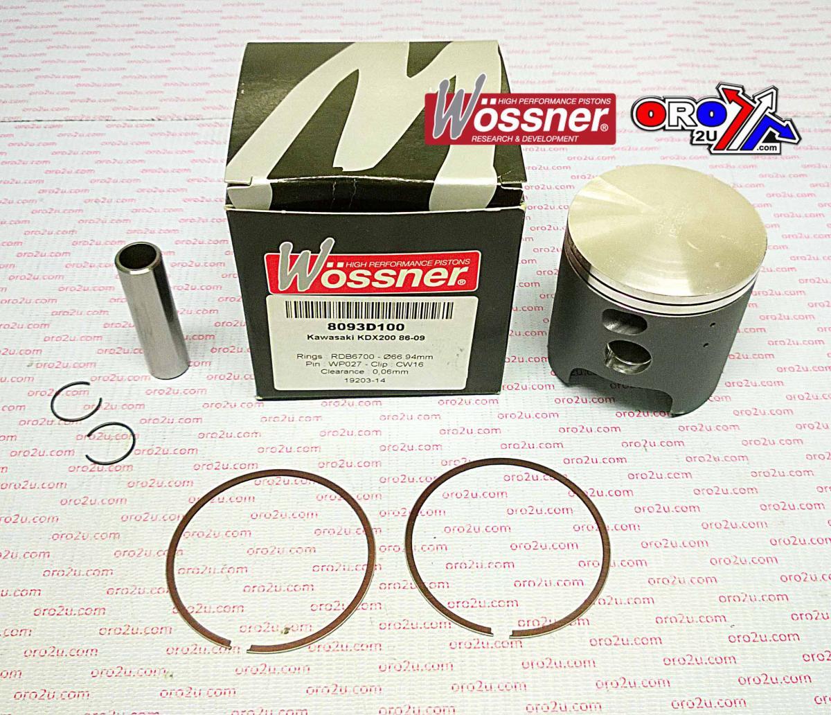 WOSSNER 67mm PISTON KIT KAWASAKI KDX200 1986-2006