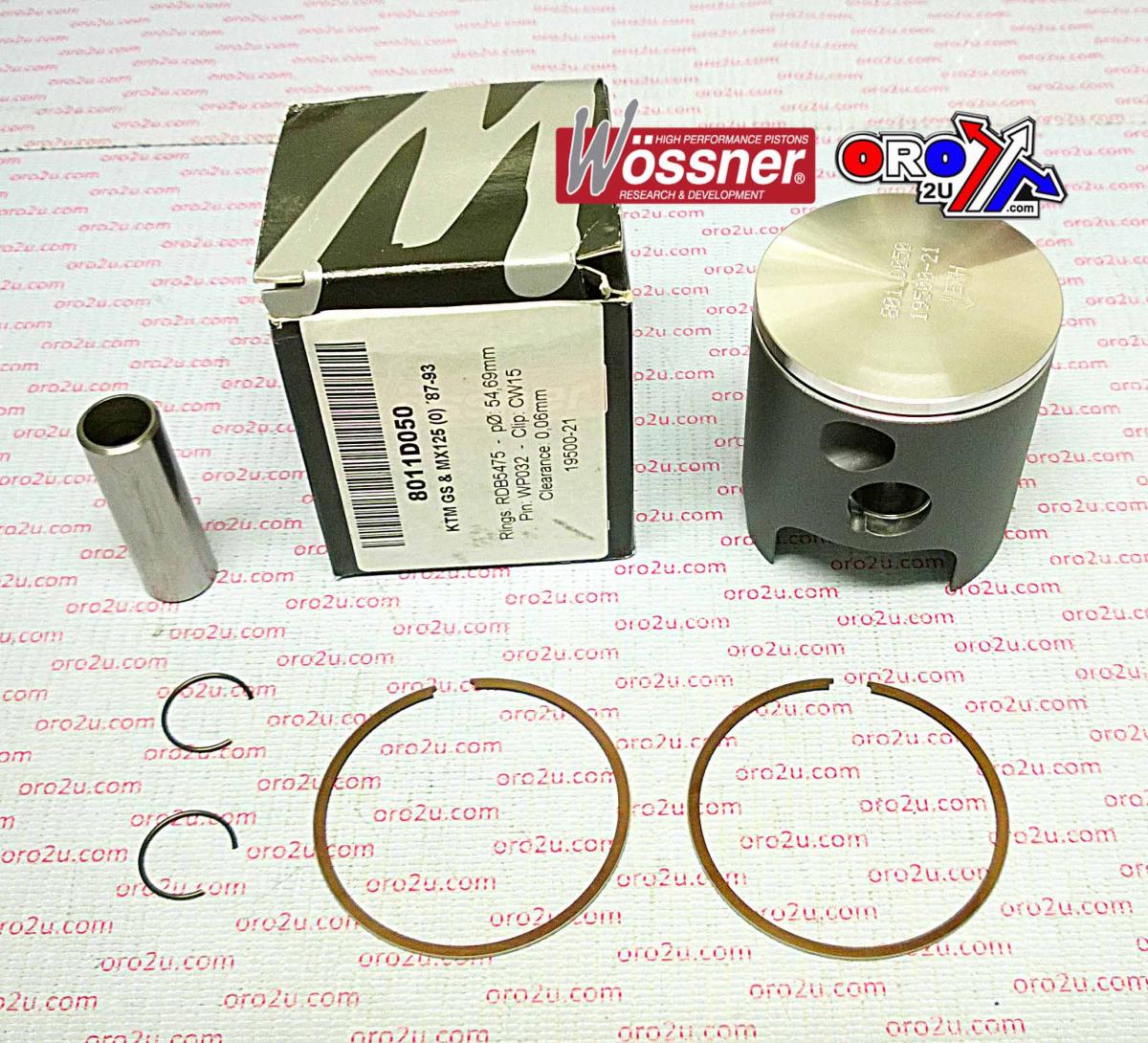 WOSSNER 54.2mm FORGED PISTON KIT B, KTM 125 1987-1993