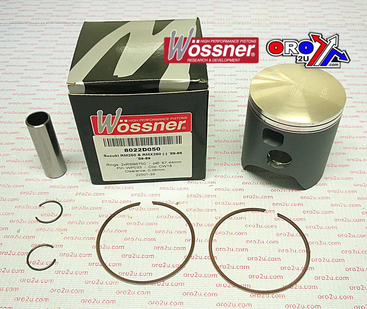 PISTON KIT 89-95 RM250 67.50 WOSSNER 8022D050 SUZUKI MX