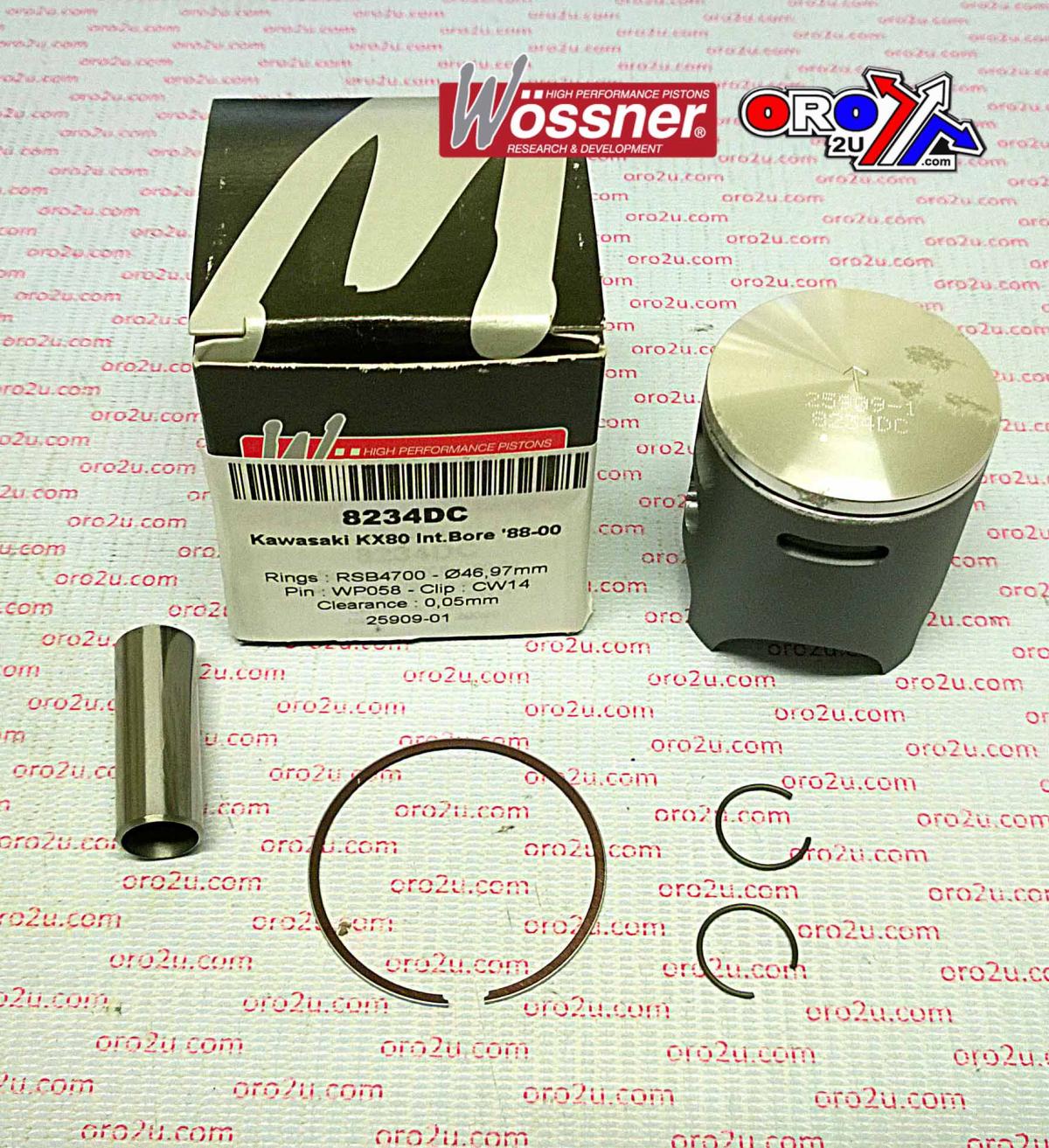PISTON KIT 88-00 KX80 47.00 C WOSSNER 8234DC KAWASAKI MX