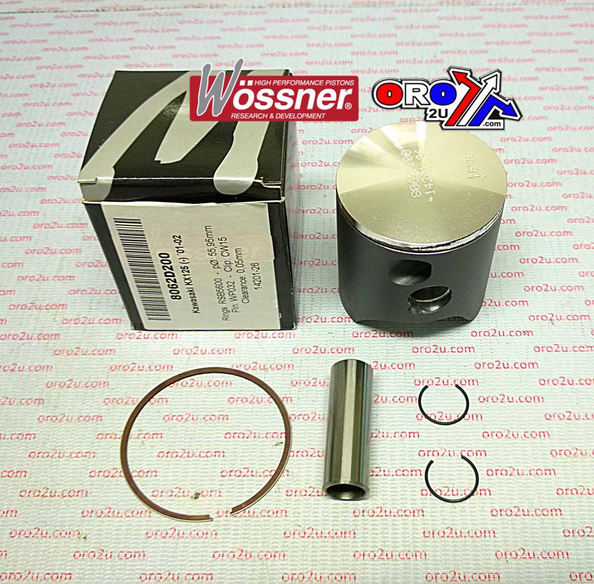 PISTON KIT 01-02 KX125 54.00 A WOSSNER 8062DA