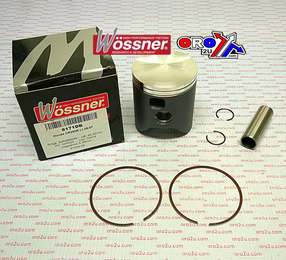 WOSSNER 66.4mm PISTON KIT A, HONDA CR250R 2005-2009