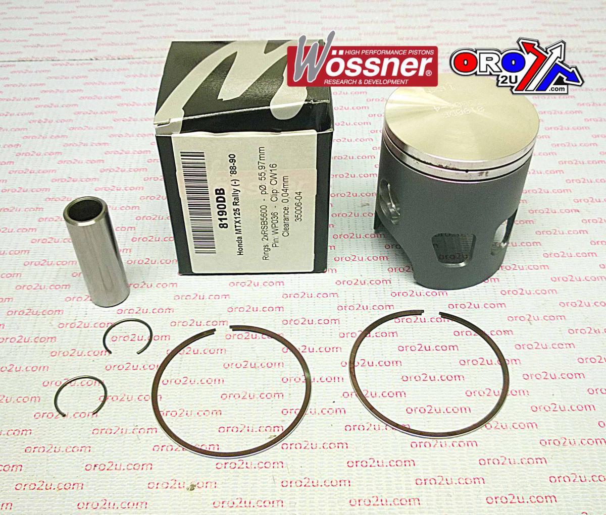 WOSSNER 56mm PISTON KIT A, HONDA MTX125 1988-1990