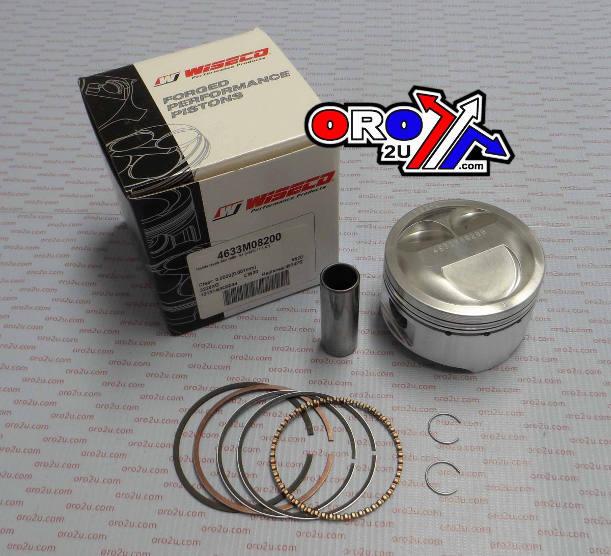 PISTON KIT 89-91 Hawk 650NT 82 WISECO 4633M08200 ROAD HONDA
