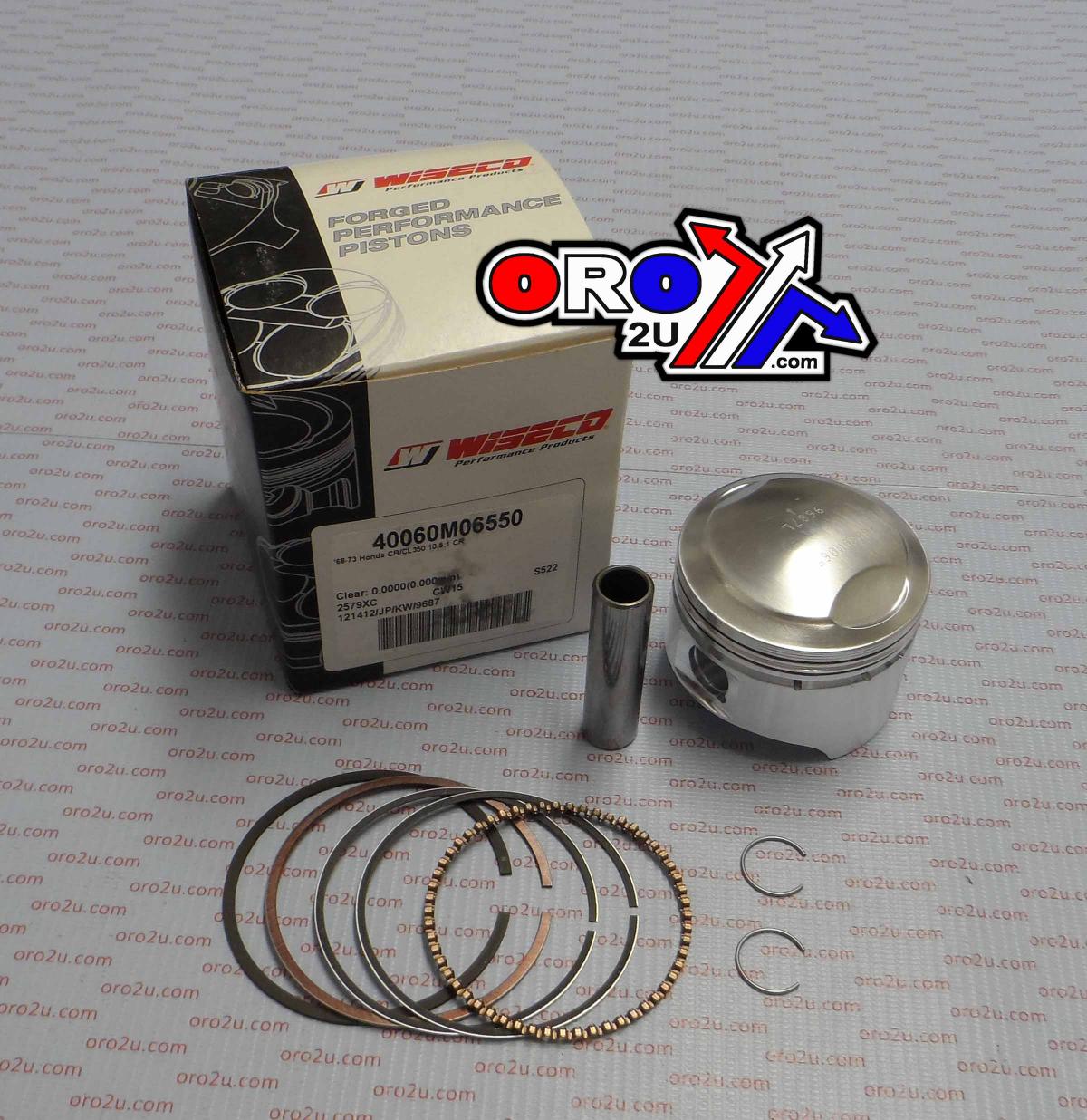 PISTON KIT 68-73 CB350 65.50 WISECO 40060M06550 ROAD HONDA